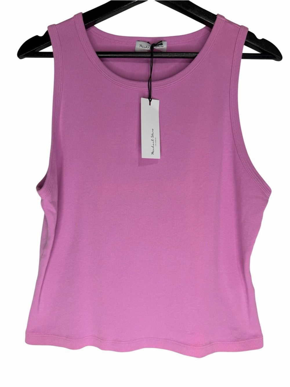 NWT Michael Stars Kendall Tank size XL Smoothie Pink Cotton Sleeveless Crop Top - Picture 1 of 5